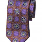 Jos A Bank Tie Silk Purple Orange Blue Medallion Pattern Men's