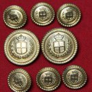 Mens Waterbury Enrico Fratelli Blazer Buttons Set Gold Brass