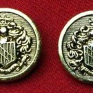 Two Mens Canterbury Blazer Buttons Knight Shield Gold Brass