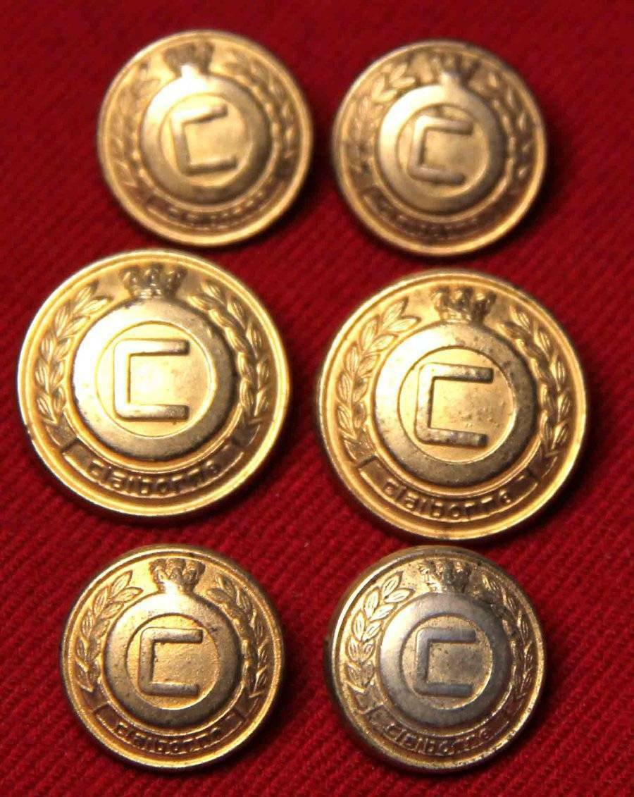 Claiborne Vintage C Monogram Blazer Buttons Set Brass Gold