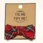 Cedar Wood State Red Tartan Plaid Bow Tie Cotton