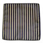 Gascoigne Pocket Square Striped Navy Blue Yellow 9" X 9"