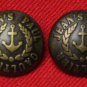 Two Jean Paul Gaultier Buttons Metal Brown Gold