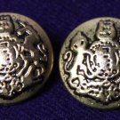Two Mens Emperor Blazer Buttons Gold Metal Lion & Unicorn