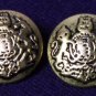 Two Mens Emperor Blazer Buttons Gold Metal Lion & Unicorn