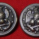 Two Mens Vintage Waterbury Blazer Buttons Silver Gray