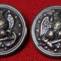 Two Mens Vintage Waterbury Blazer Buttons Silver Gray