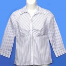Ann Taylor Loft Shirt Blouse Striped White Women's Size Small