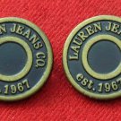 Two Ralph Lauren Jeans Co Buttons Metal Brown Gold Shank