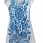 Just Taylor Dress Blue Teal White Floral Women's Sleeveless Size 2