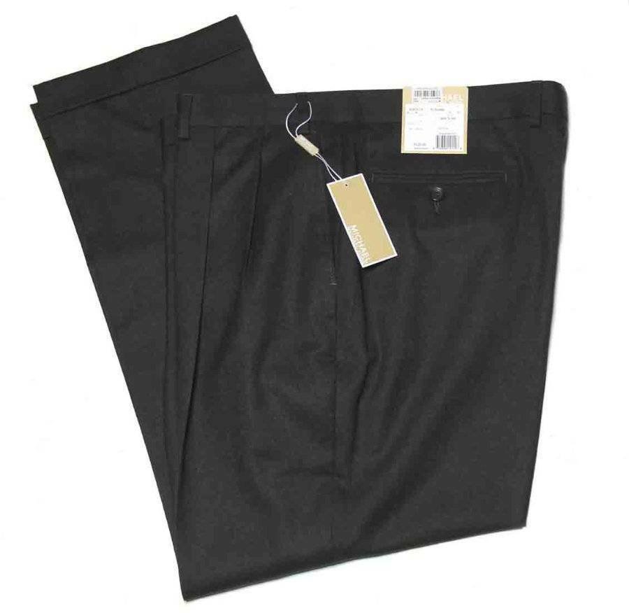 Michael Kors Wool Dress Pants Brown Pleated Size Men's 38 X 30