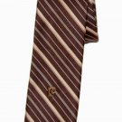 Vintage Pierre Cardin Tie Brown Tan Striped 1970s Men's