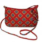 Vera Bradley Purse Handbag Crossbody Red Retired Villa 8.5" Vera Bradley Purse Handbag Crossbody Red Retired Villa 8.5"