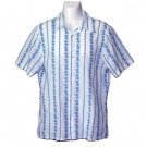 H&M Short Sleeve Shirt Blue White Patterned Skater Size M
