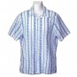 H&M Short Sleeve Shirt Blue White Patterned Skater Size M