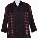 Chico's Shirt Blouse Slinky Metallic Check Women's Size Large