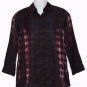 Chico's Shirt Blouse Slinky Metallic Check Women's Size Large