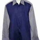 Christian Couture Italy Shirt Navy Striped Men's Size Slim XL