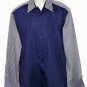 Christian Couture Italy Shirt Navy Striped Men's Size Slim XL