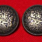 Two Mens Vintage Bill Blass Blazer Buttons Brown Gold Metal 1970s