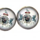 Gascogine English Heraldry Cufflinks Silver Zinc Alloy Griffins Shield Men's