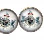 Gascogine English Heraldry Cufflinks Silver Zinc Alloy Griffins Shield Men's