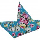 Gascoigne Pocket Square Floral Cotton Blue Pink Green Yellow Men's