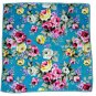 Gascoigne Pocket Square Floral Cotton Blue Pink Green Yellow Men's