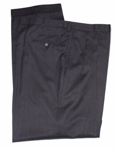 Brooks Brothers Dress Pants Gray Pleated Wool Men's Size 45 X 36 Tall