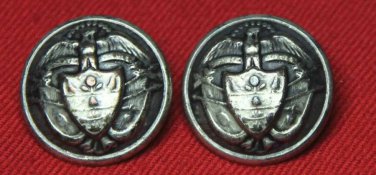 Two Vintage Sovereign Blazer Buttons Pewter Gray Shank 1980s Mens