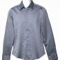 Sisley Italian Cotton Shirt Gray Striped Men's Size Slim Fit Medium