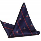 Gascoigne Pocket Square Navy Blue Heraldic Clubs 9" X 9" Men's Gascoigne Pocket Square Navy Blue Heraldic Clubs 9" X 9" Men's
