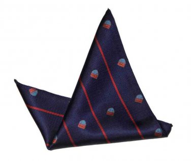 Gascoigne Pocket Square Navy Blue Heraldic Clubs 9" X 9" Men's