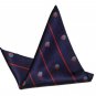 Gascoigne Pocket Square Navy Blue Heraldic Clubs 9" X 9" Men's