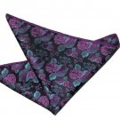 Gascoigne Pocket Square Purple Green Floral Size 9.25" X 9.25" Gascoigne Pocket Square Purple Green Floral Size 9.25" X 9.25"