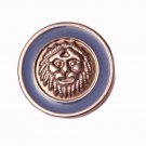 One Lions Head Blazer Button Blue Gray Metal Shank One Lions Head Blazer Button Blue Gray Metal Shank