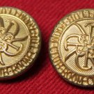 Two Men's Vintage Waterbury Blazer Buttons Gold Brass Shank 1970s Two Men's Vintage Waterbury Blazer Buttons Gold Brass Shank 1970s