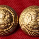 Two Caledonia Blazer Buttons Gold Brass Alloy Shank