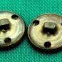 Two Men's Vintage 1960s Blazer Buttons Dark Gold and Brown
