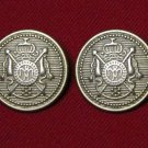 Two Men's Hebrides Blazer Buttons Light Gold Brass Shank
