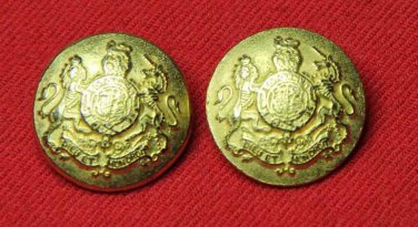 Two Mens Vintage Soujorner Blazer Buttons Gold Brass Shank Lion Unicorn Vintage 1970s