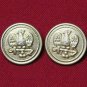Two Mens Prestige Blazer Buttons Gold Brass Eagle Anchor Shank