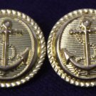 Two JG Hook Nautical Anchor Blazer Buttons Gold Hook Shank Two JG Hook Nautical Anchor Blazer Buttons Gold Hook Shank