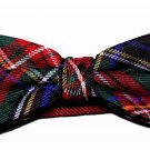 Plaid Tartan Bow Tie Red Blue Green Cedar Wood State Men's