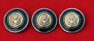 Three Cambridge Nautical Anchor Blazer or Jacket Buttons Gold Black Metal Shank
