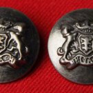Two Mens Kingsley Vintage Blazer Buttons Gray Silver Metal 1970s