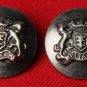 Two Mens Kingsley Vintage Blazer Buttons Gray Silver Metal 1970s