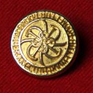 One Vintage Waterbury Blazer Button 1970s Shank Gold Brass