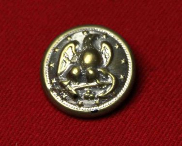 Vintage Military Uniform Blazer Jacket Coat Button Gold Silver Eagle Anchor