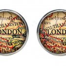 London England Old World Map Cufflinks Men's